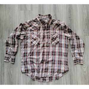 Ely Cattleman Long sleeve, Pearl Snap, Western, Button Up, Lightweight, XL